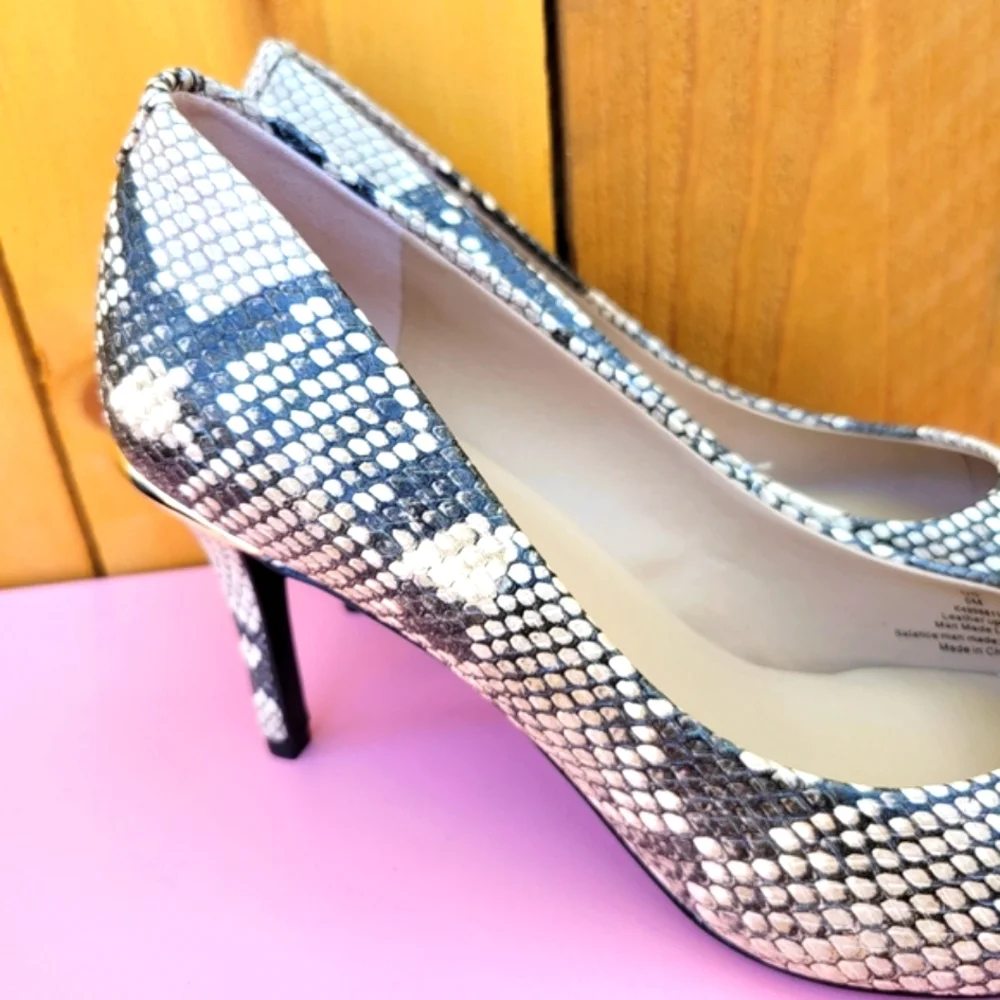 DKNY Randi Glossed Snake-effect Leather Pumps SZ 6 - Picture 12 of 16